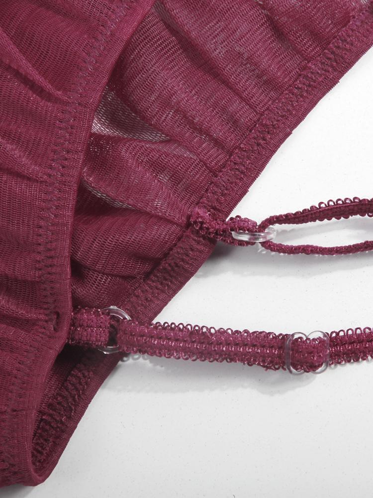 Lace Solid Color Suspender Nightdress - Lingerie - INS | Online Fashion Free Shipping Clothing, Dresses, Tops, Shoes - 07/06/2021 - Color_Red - LIN2106030009