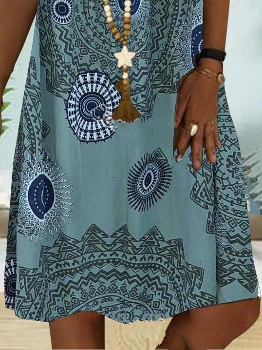 Lace Stitching Printed Sleeveless Dress - Mini Dresses - INS | Online Fashion Free Shipping Clothing, Dresses, Tops, Shoes - 07/06/2021 - Color_Gray - Color_Green