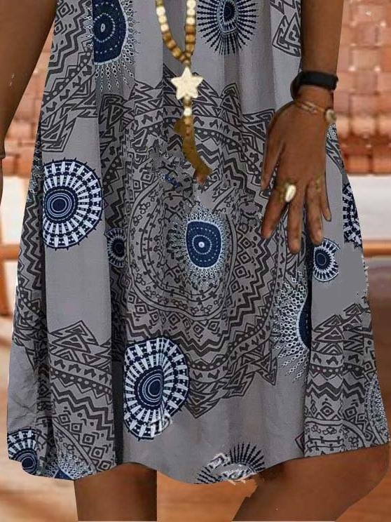 Lace Stitching Printed Sleeveless Dress - Mini Dresses - INS | Online Fashion Free Shipping Clothing, Dresses, Tops, Shoes - 07/06/2021 - Color_Gray - Color_Green