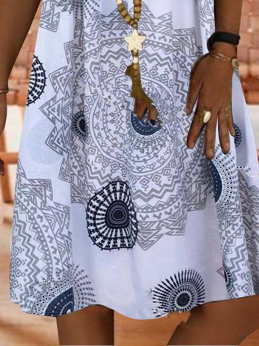 Lace Stitching Printed Sleeveless Dress - Mini Dresses - INS | Online Fashion Free Shipping Clothing, Dresses, Tops, Shoes - 07/06/2021 - Color_Gray - Color_Green
