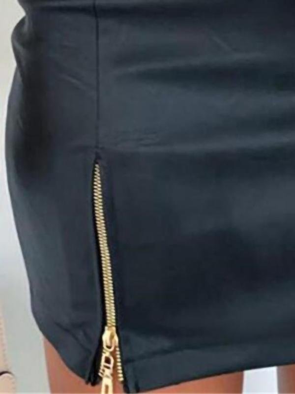 Leather Pu Strappy Zipper High Waist Bag Hip Skirt - Skirts - INS | Online Fashion Free Shipping Clothing, Dresses, Tops, Shoes - 20-30 - 21/07/2021 - Bottoms