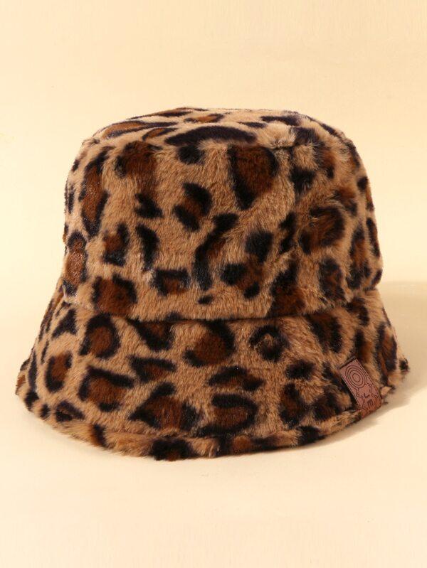 Leopard Pattern Fluffy Bucket Hat - INS | Online Fashion Free Shipping Clothing, Dresses, Tops, Shoes