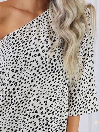 Leopard Print Off-shoulder T-shirt - Blouses - INS | Online Fashion Free Shipping Clothing, Dresses, Tops, Shoes - 10-20 - 18/06/2021 - BLO2106180114