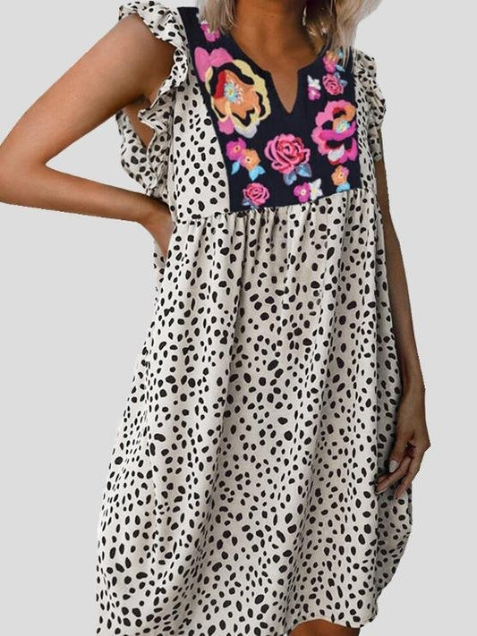 Leopard Print Short Sleeve Mini Dress - Mini Dresses - INS | Online Fashion Free Shipping Clothing, Dresses, Tops, Shoes - 19/06/2021 - 20-30 - Category_Mini Dresses