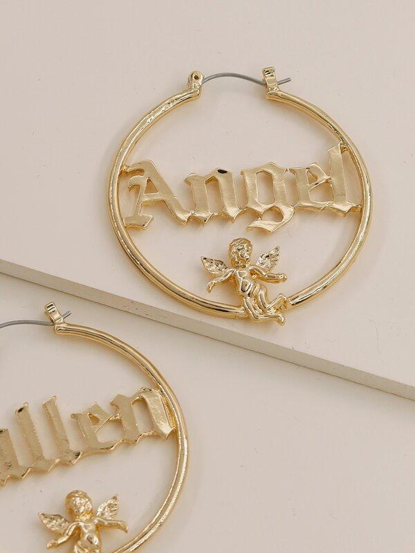 Letter Design Hoop Earrings - INS | Online Fashion Free Shipping Clothing, Dresses, Tops, Shoes