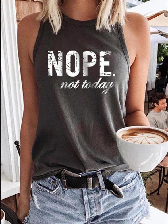 Letter Print Round Neck Sleeveless Tank Tops - Tank Tops - INS | Online Fashion Free Shipping Clothing, Dresses, Tops, Shoes - 10-20 - 19/07/2021 - Category_Tank Tops