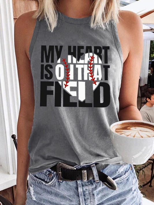 Letter Print Round Neck Tank Top - Tanks & Camisoles - INS | Online Fashion Free Shipping Clothing, Dresses, Tops, Shoes - 24/05/2021 - Color_Gray - LXQ