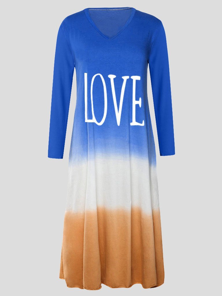 Loose Contrast Stitching Long-sleeved Dress - Maxi Dresses - INS | Online Fashion Free Shipping Clothing, Dresses, Tops, Shoes - 20-30 - 28/06/2021 - color-black