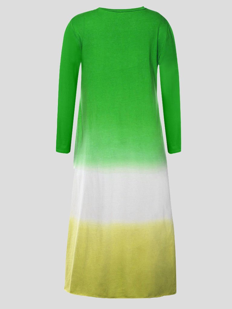 Loose Contrast Stitching Long-sleeved Dress - Maxi Dresses - INS | Online Fashion Free Shipping Clothing, Dresses, Tops, Shoes - 20-30 - 28/06/2021 - color-black