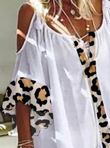 Loose Leopard Print Stitching Mini Dresses - Mini Dresses - INS | Online Fashion Free Shipping Clothing, Dresses, Tops, Shoes - 15/06/2021 - Color_Black - Color_Khaki
