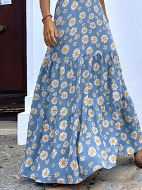 Loose Print Sleeveless Maxi Dress - Maxi Dresses - INS | Online Fashion Free Shipping Clothing, Dresses, Tops, Shoes - 16/06/2021 - 20-30 - Category_Maxi Dresses