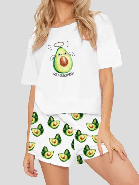 Loose Printed Short Sleeve T-Shirt Shorts Loungewear - Loungewear - INS | Online Fashion Free Shipping Clothing, Dresses, Tops, Shoes - 14/07/2021 - 20-30 - Category_Loungewear