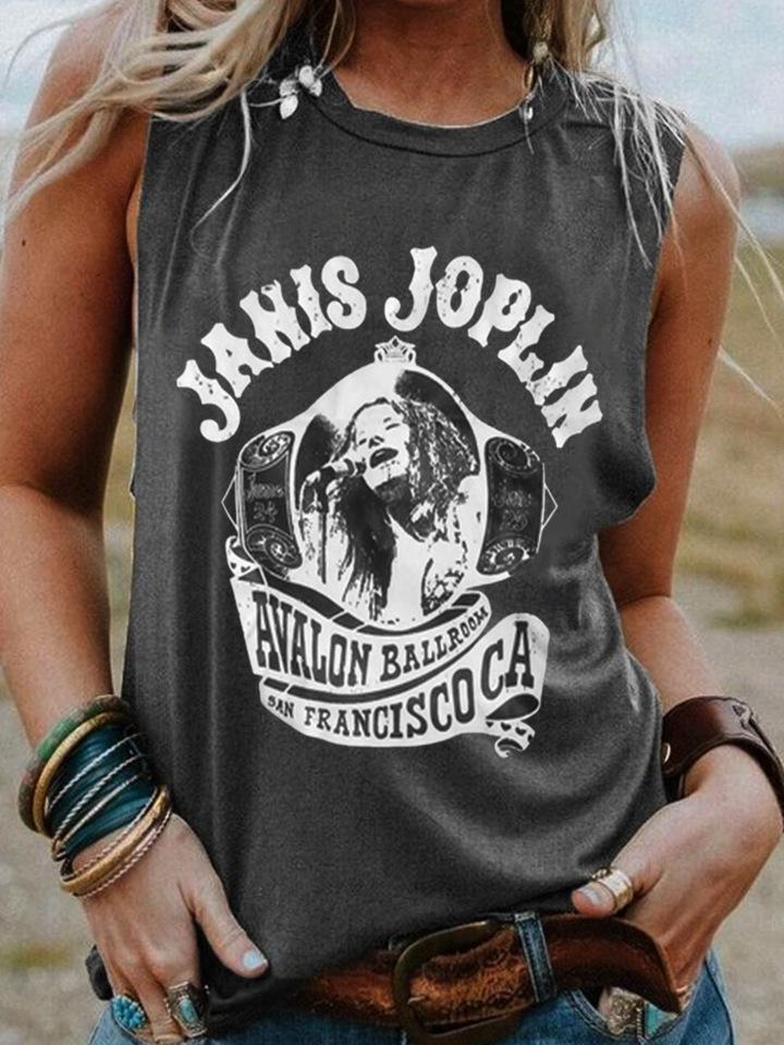 Loose Printed Sleeveless Casual Tank Top - Tank Tops - INS | Online Fashion Free Shipping Clothing, Dresses, Tops, Shoes - 10-20 - 19/06/2021 - Category_Tank Tops