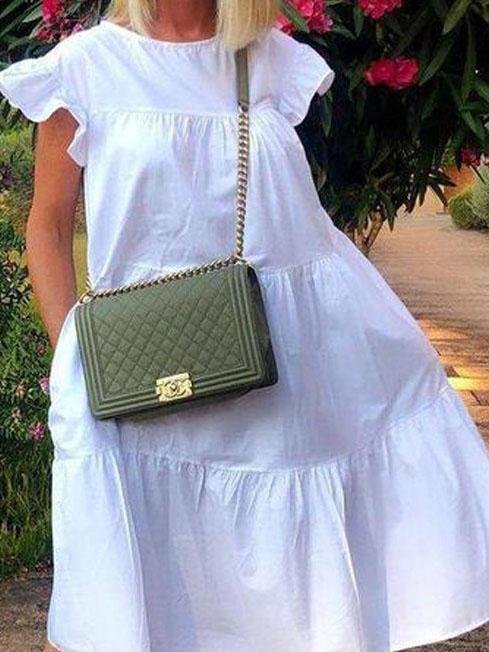 Loose Round Neck Short Sleeve Mini Dress - Mini Dresses - INS | Online Fashion Free Shipping Clothing, Dresses, Tops, Shoes - 03/06/2021 - Category_Mini Dresses - Color_Black