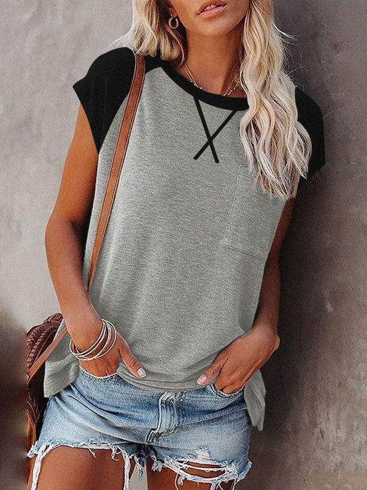 Loose Round Neck Short Sleeve T-shirt - T-Shirts - INS | Online Fashion Free Shipping Clothing, Dresses, Tops, Shoes - 02/06/2021 - Category_T-Shirts - Color_Black