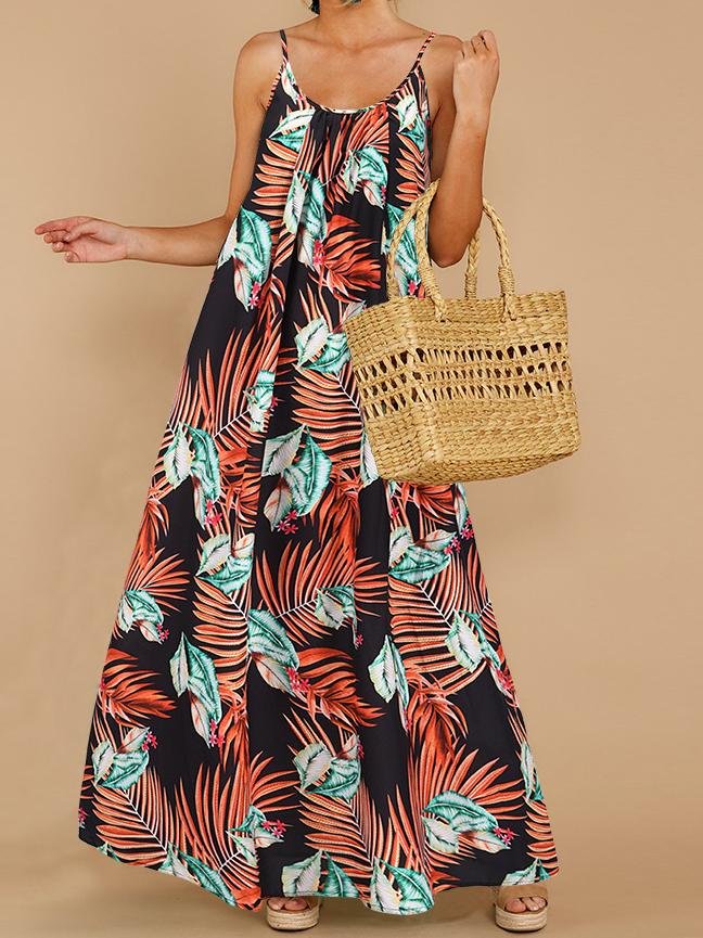 Loose Sleeveless Print Maxi Dress - Maxi Dresses - INS | Online Fashion Free Shipping Clothing, Dresses, Tops, Shoes - 15/06/2021 - Category_Maxi Dresses - Color_Green
