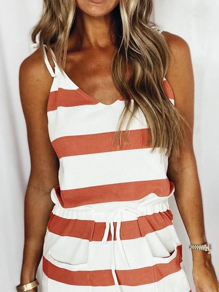 Loose Striped Suspender Short Dress - Mini Dresses - INS | Online Fashion Free Shipping Clothing, Dresses, Tops, Shoes - 24/05/2021 - Color_Light Blue - Color_Navy Blue