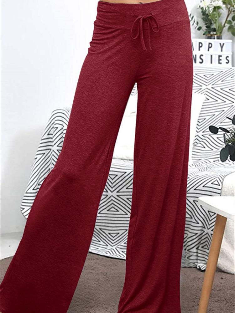 Loose Wide Leg High Waist Elastic Band Casual Pants - Pants - INS | Online Fashion Free Shipping Clothing, Dresses, Tops, Shoes - 10-20 - 20/07/2021 - Bottom