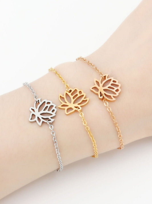 Lotus Pull Chain Bracelet - Bracelets - INS | Online Fashion Free Shipping Clothing, Dresses, Tops, Shoes - 02//03/2021 - 925silver - GMC-Bracelets