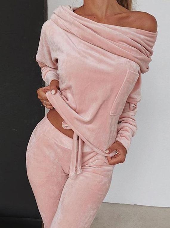 Off Shoulder Ruched Top & Pant Sets - Sets - INS | Online Fashion Free Shipping Clothing, Dresses, Tops, Shoes - 02/19/2021 - 2 piece sets - Autumn