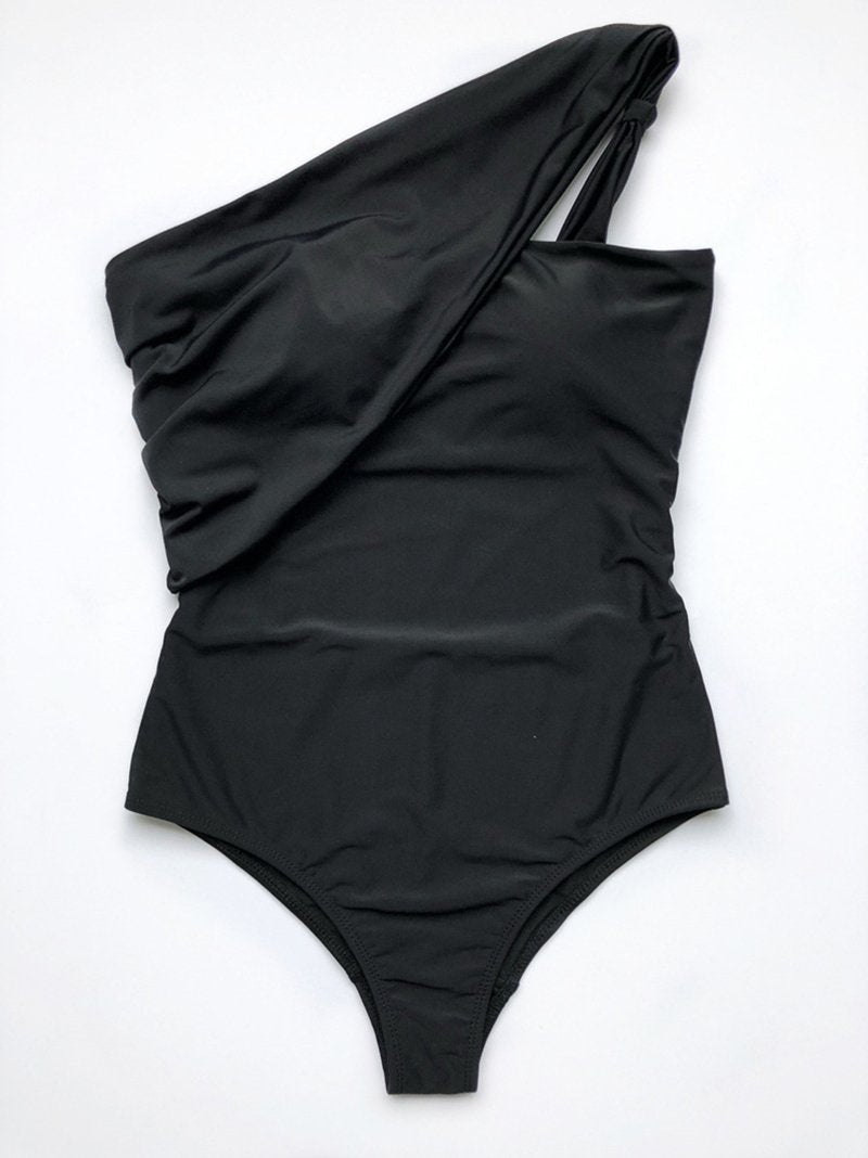 One-shoulder Beach One-piece Swimsuit - One-piece Swimsuits - INS | Online Fashion Free Shipping Clothing, Dresses, Tops, Shoes - 17/05/2021 - Color_Black - Color_Red