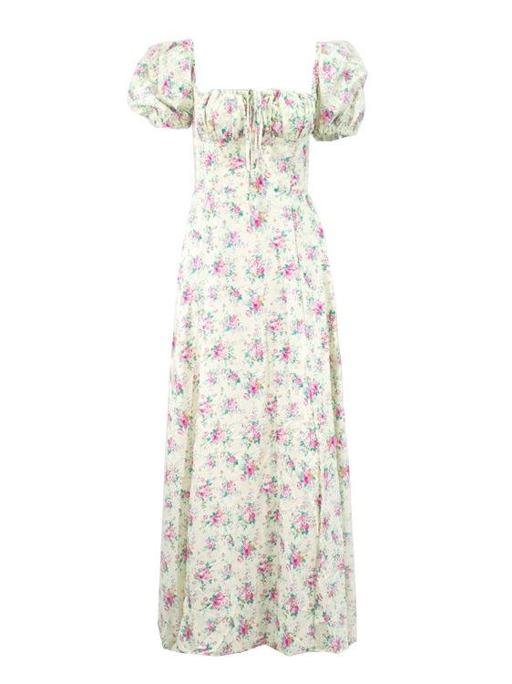 Open Back Slim Slit Floral Maxi Dress - Maxi Dresses - INS | Online Fashion Free Shipping Clothing, Dresses, Tops, Shoes - 09/04/2021 - Color_Apricot - Color_Light Blue