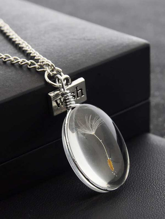 Oval Dandelion Glasses Necklace - INS | Online Fashion Free Shipping Clothing, Dresses, Tops, Shoes