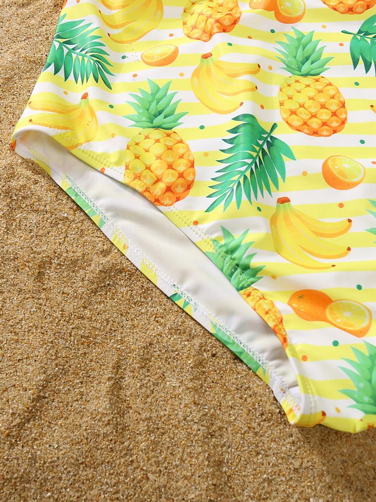 Pineapple Print Hollow Out One Piece Swimsuit - Swimsuits - INS | Online Fashion Free Shipping Clothing, Dresses, Tops, Shoes - 06/04/2021 - Beach - L
