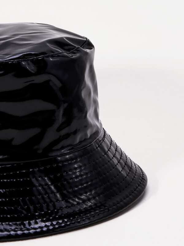 Plain PU Bucket Hat - INS | Online Fashion Free Shipping Clothing, Dresses, Tops, Shoes