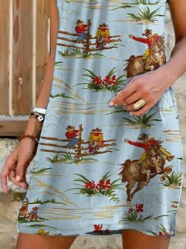 Printed Halter Sleeveless Mini Dress - Mini Dresses - INS | Online Fashion Free Shipping Clothing, Dresses, Tops, Shoes - 18/06/2021 - 20-30 - Category_Mini Dresses