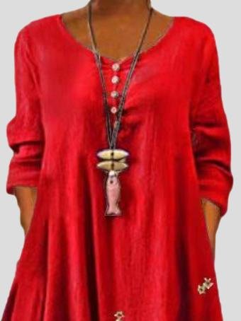 Printed Long-sleeved Irregular Hem Dress - Maxi Dresses - INS | Online Fashion Free Shipping Clothing, Dresses, Tops, Shoes - 16/06/2021 - 30-40 - color-gray