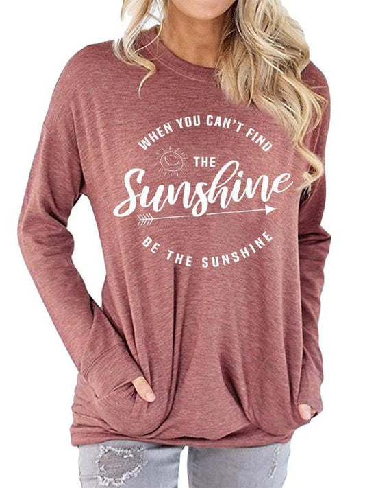 Printed Pockets Slight Stretch Long Sleeve Blouse - T-Shirts - INS | Online Fashion Free Shipping Clothing, Dresses, Tops, Shoes - 13/04/2021 - Color_Blue - Color_Brick Red