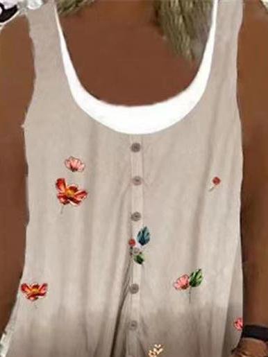 Printed Sleeveless Round Neck Casual Dress - Mini Dresses - INS | Online Fashion Free Shipping Clothing, Dresses, Tops, Shoes - 17/06/2021 - 20-30 - color-gray