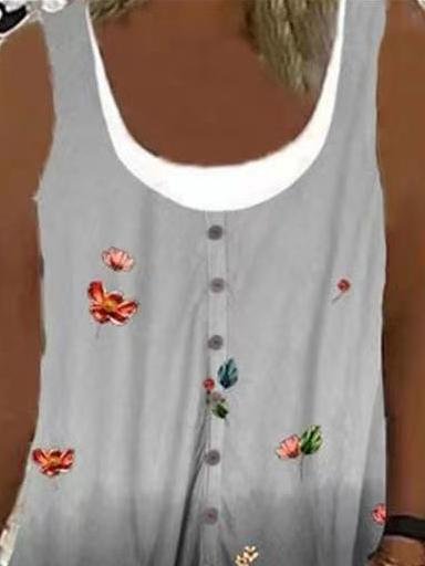 Printed Sleeveless Round Neck Casual Dress - Mini Dresses - INS | Online Fashion Free Shipping Clothing, Dresses, Tops, Shoes - 17/06/2021 - 20-30 - color-gray