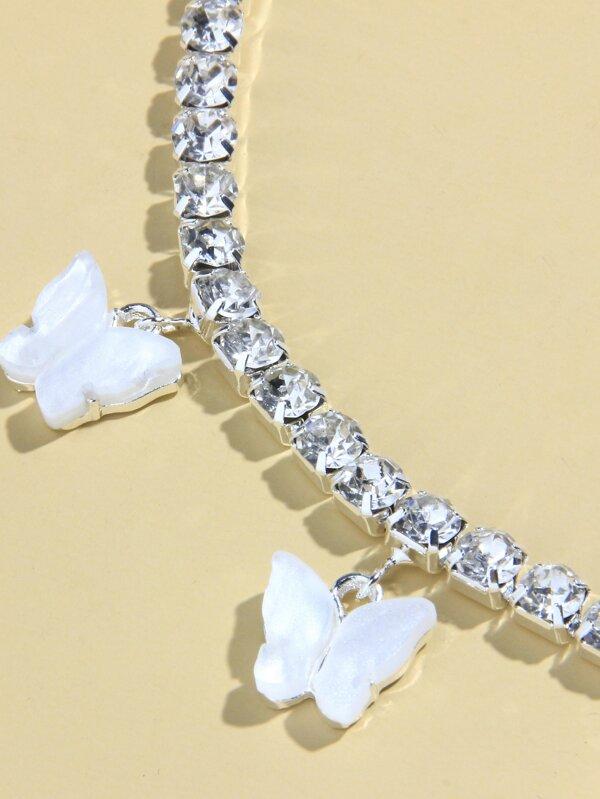 Rhinestone Butterfly Charm Necklace - INS | Online Fashion Free Shipping Clothing, Dresses, Tops, Shoes