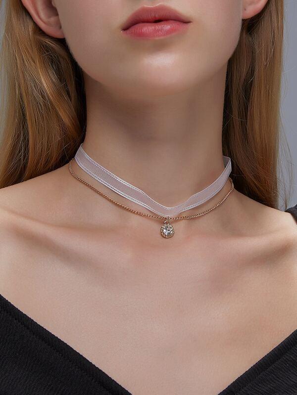 Rhinestone Charm Layered Necklace - INS | Online Fashion Free Shipping Clothing, Dresses, Tops, Shoes