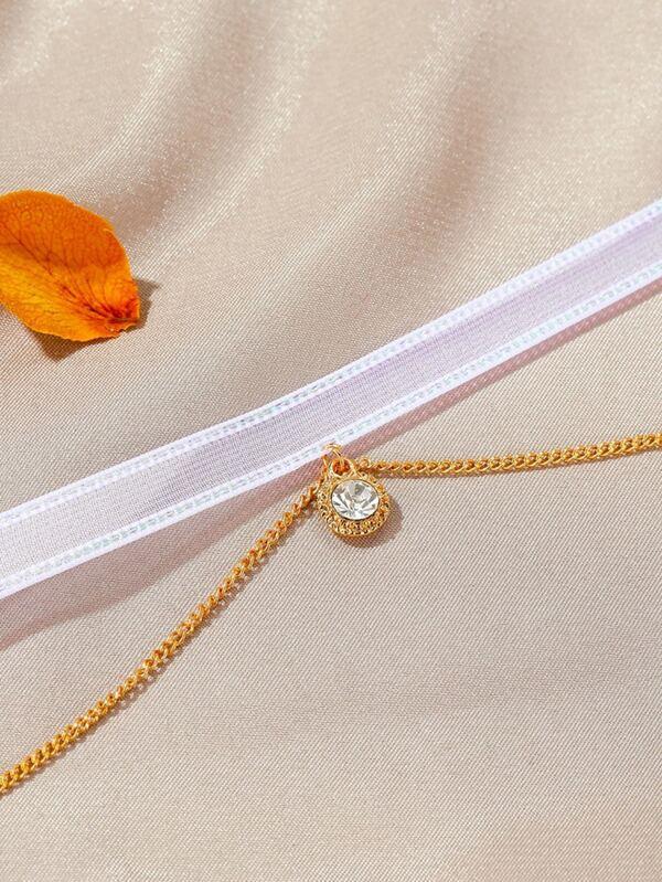Rhinestone Charm Layered Necklace - INS | Online Fashion Free Shipping Clothing, Dresses, Tops, Shoes
