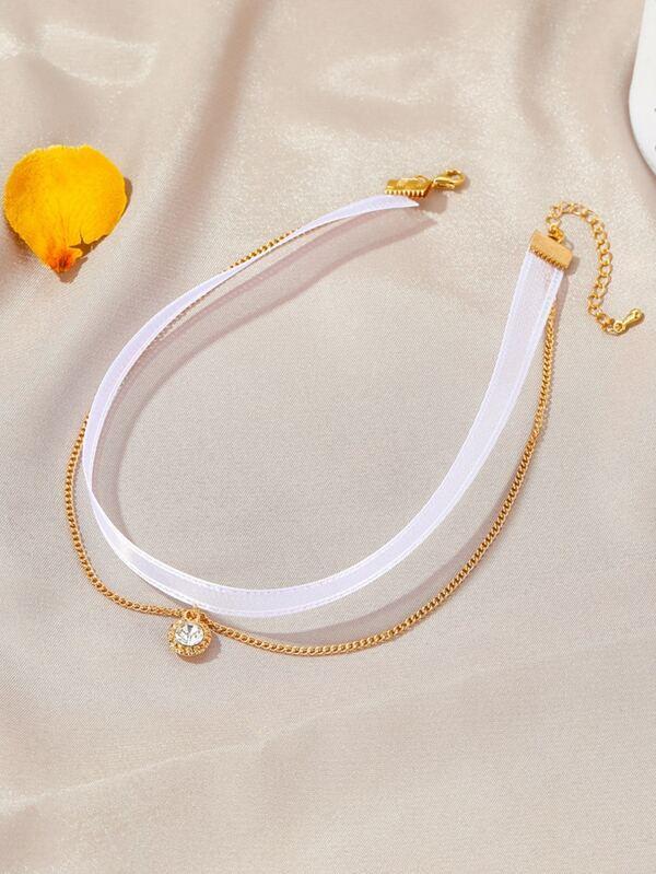 Rhinestone Charm Layered Necklace - INS | Online Fashion Free Shipping Clothing, Dresses, Tops, Shoes