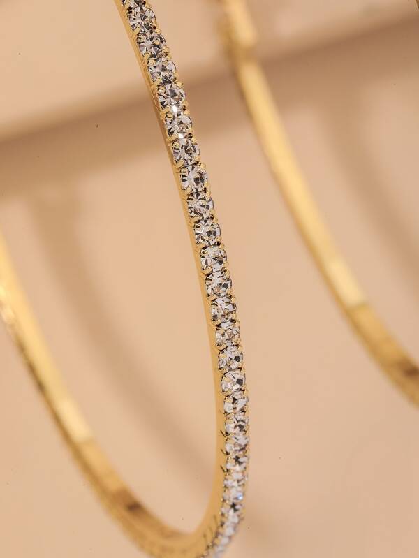 Rhinestone Decor Hoop Earrings - INS | Online Fashion Free Shipping Clothing, Dresses, Tops, Shoes