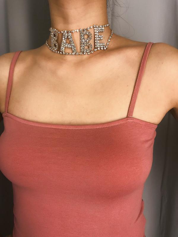 Rhinestone Letter Design Statement Choker 1pc - INS | Online Fashion Free Shipping Clothing, Dresses, Tops, Shoes