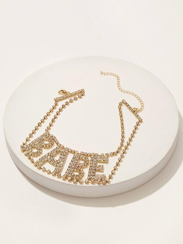 Rhinestone Letter Design Statement Choker 1pc - INS | Online Fashion Free Shipping Clothing, Dresses, Tops, Shoes