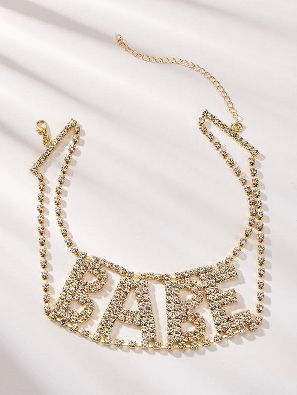 Rhinestone Letter Design Statement Choker 1pc - INS | Online Fashion Free Shipping Clothing, Dresses, Tops, Shoes
