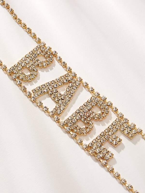 Rhinestone Letter Design Statement Choker 1pc - INS | Online Fashion Free Shipping Clothing, Dresses, Tops, Shoes