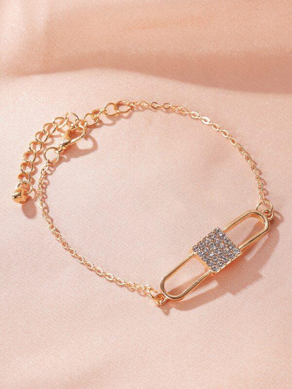 Rhinestone Lock Decor Chain Bracelet - INS | Online Fashion Free Shipping Clothing, Dresses, Tops, Shoes