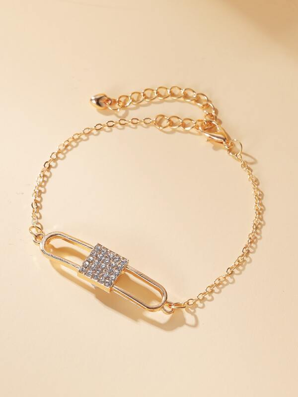 Rhinestone Lock Decor Chain Bracelet - INS | Online Fashion Free Shipping Clothing, Dresses, Tops, Shoes