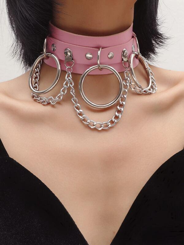 Ring & Chain Decor Choker - INS | Online Fashion Free Shipping Clothing, Dresses, Tops, Shoes