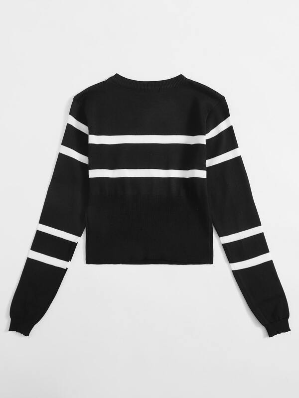 Round Neck Striped Sweater - INS | Online Fashion Free Shipping Clothing, Dresses, Tops, Shoes