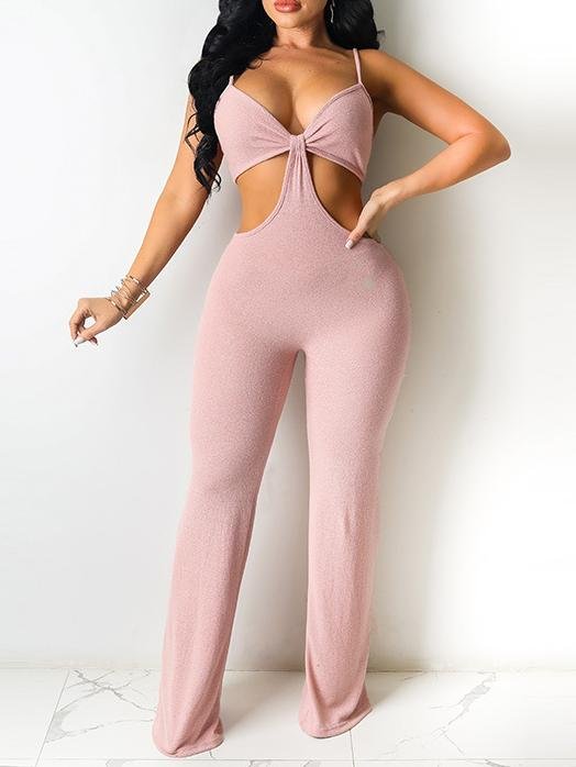 Sexy Halter Sleeveless Hollow Sling Skinny Jumpsuit - Jumpsuits & Rompers - INS | Online Fashion Free Shipping Clothing, Dresses, Tops, Shoes - 20-30 - 24/06/2021 - Bottoms