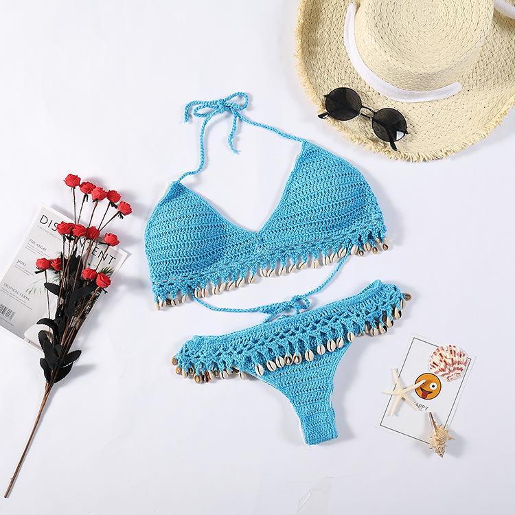 Sexy Shell Fringed Bikini - Bikinis - INS | Online Fashion Free Shipping Clothing, Dresses, Tops, Shoes - 18/03/2021 - Apricot - Beach