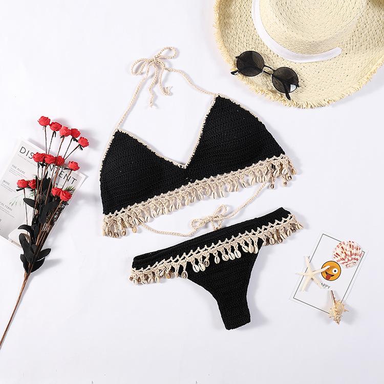 Sexy Shell Fringed Bikini - Bikinis - INS | Online Fashion Free Shipping Clothing, Dresses, Tops, Shoes - 18/03/2021 - Apricot - Beach